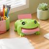 Memo Note Holder Cute Frog Adhesive Dispenser, Creative Cartoon Animal Stationery Organizer, 3D Office Decor Print Stable Stand for Desk And