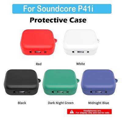 New Silicone Protective Case with Hook Shockproof Earphone Cover Anti-fall Headphones Shell for Soundcore P41i Accessories