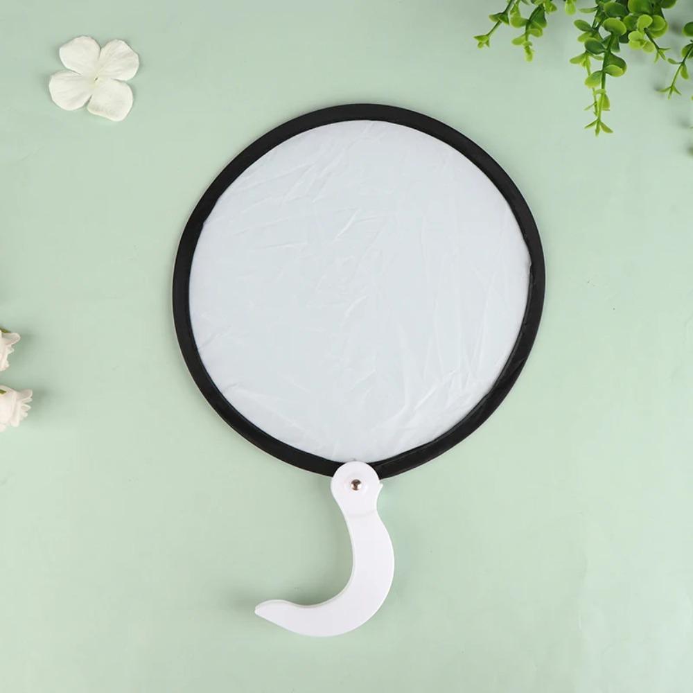 

Portable Blank Fan Mini Decorative Fan Handheld Fan Foldable Round Fans Painting чорний