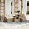 VidaXL Garden Lounge Set with Cushions 8 Pcs Beige Braided Resin 3268698