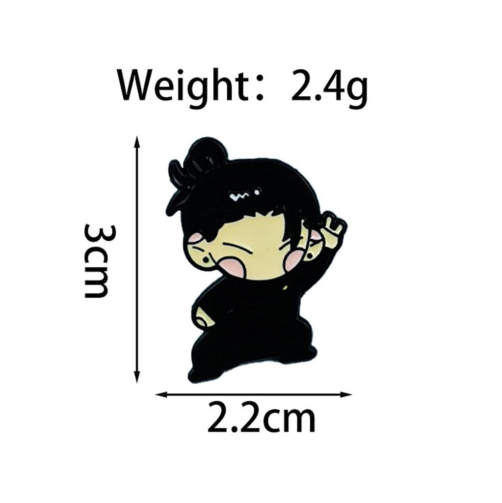 Jujutsu Kaisen Cute Character Alloy Brooch - Anime Badge for Clothing, Backpacks & Student Accessories.