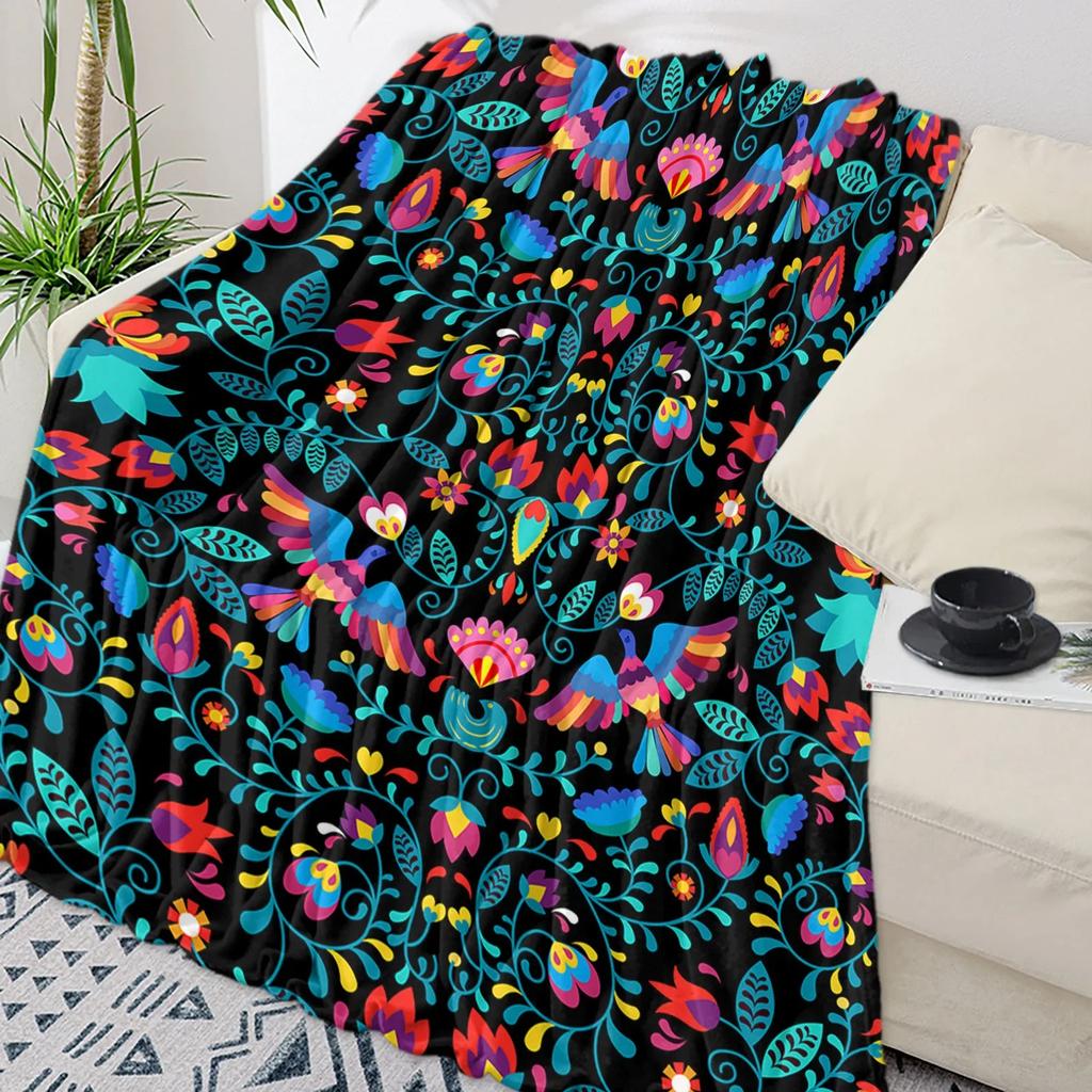 Colorful Mexican Stripe Throw Blanket Soft Flannel for Kids Warm Sofa Bedspread Portable Home Textile