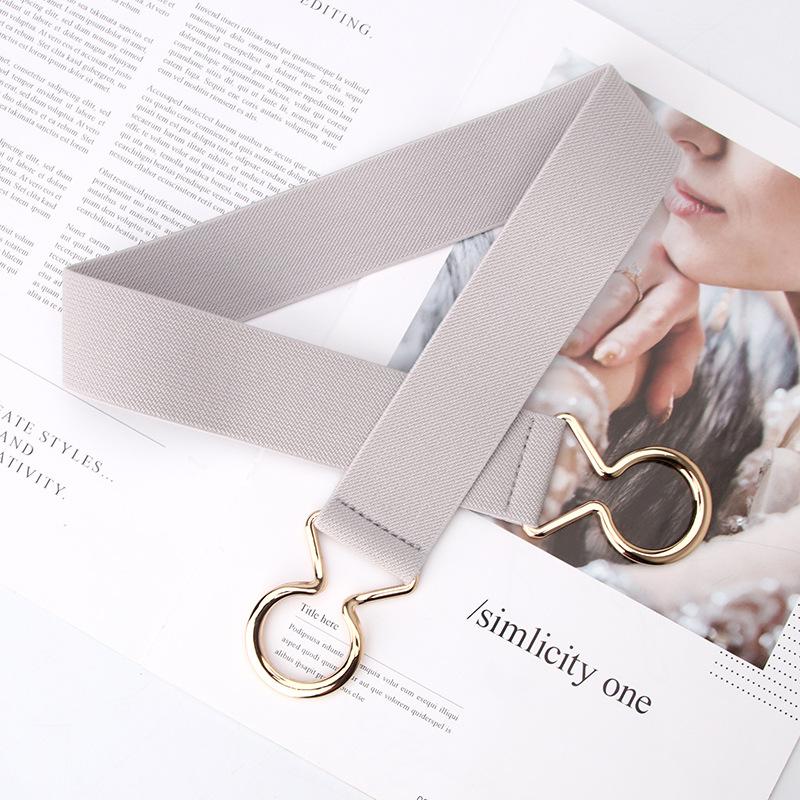 Simple Four Seasons Women'S Black Elastic Belt Single Ring Waist Sealing Belt