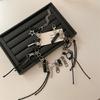 Star Round Leather Rope Necklace Adjustable Clavicle Chain Rock Style Neckchain