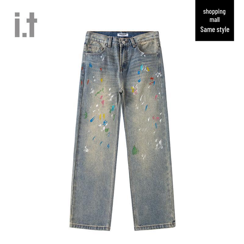 CHOCOOLATE i.t Retro Graffiti Tintenspritzer Weite Jeans