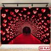 1Pcs Valentines Day Red Heart Tunnel Glow Decoration Background Love Backdrop Decorations For Photo Studio Photo Booth Party