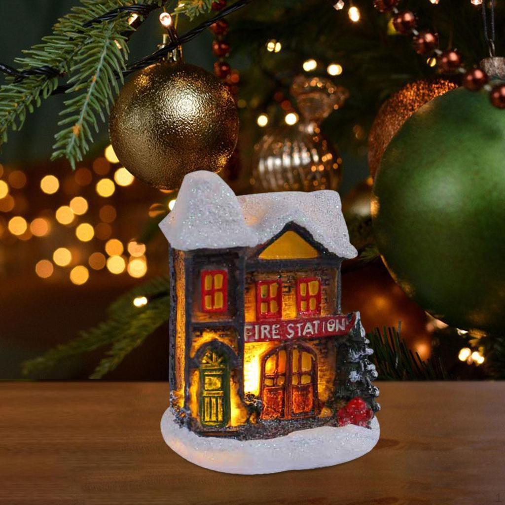 Świąteczny śnieżny wiejski dom świecący ozdoba na imprezę DIY Rok sypialni