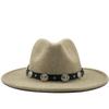 Autumn and winter new top hat big eave hat fashion flat hat British classic jazz hat wool hat