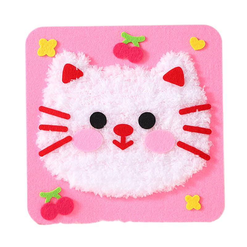 Diy Embroidery Doll Set For Kids, Sewing Arts And Crafts Kit, Easy To Do Cartoon Animal Sewing Projects Yarn Board