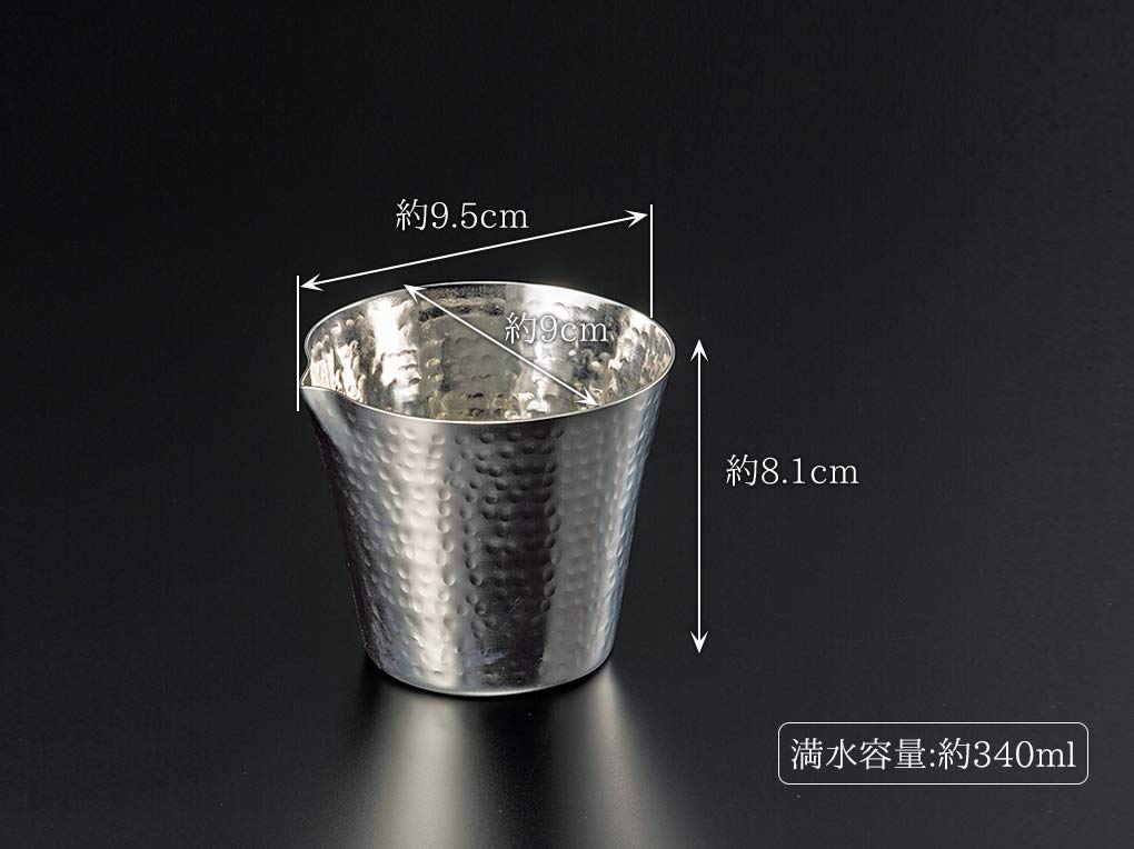 Yamako Stainless Steel Hammered Finish Bowl L 23995 Silver Single-Spouted