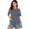 Acelitt Casual All-matching O-neck Pullover Women 2025 Summer New Stripe Print Short Sleeve T-shirt