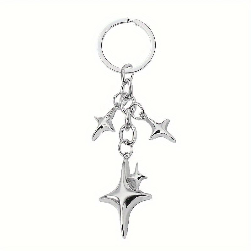 1pc Alloy Star and Moon Keychain Fashionable Ladies Key Ring for Bags, Backpacks, Cars Daily Use - Decorative Star Shape, Ring Buckle