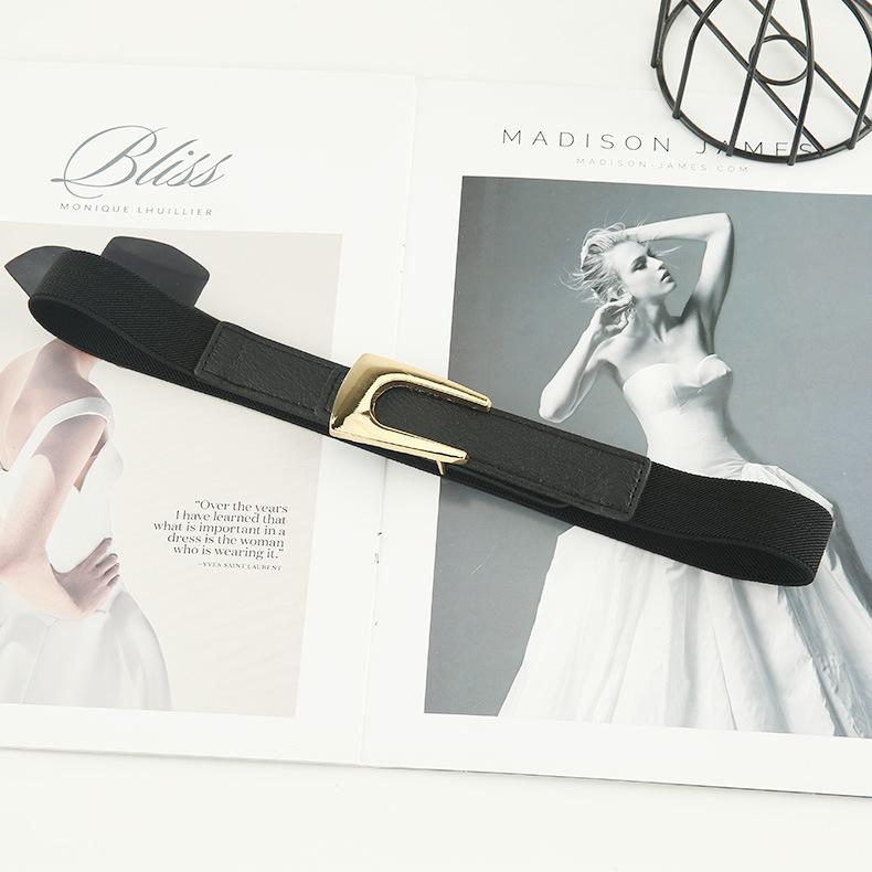 Elastic Elastic Coat Belt Accessories Decorative Dress Suit Waist Seal Women Autumn Winter Tide Summer Black