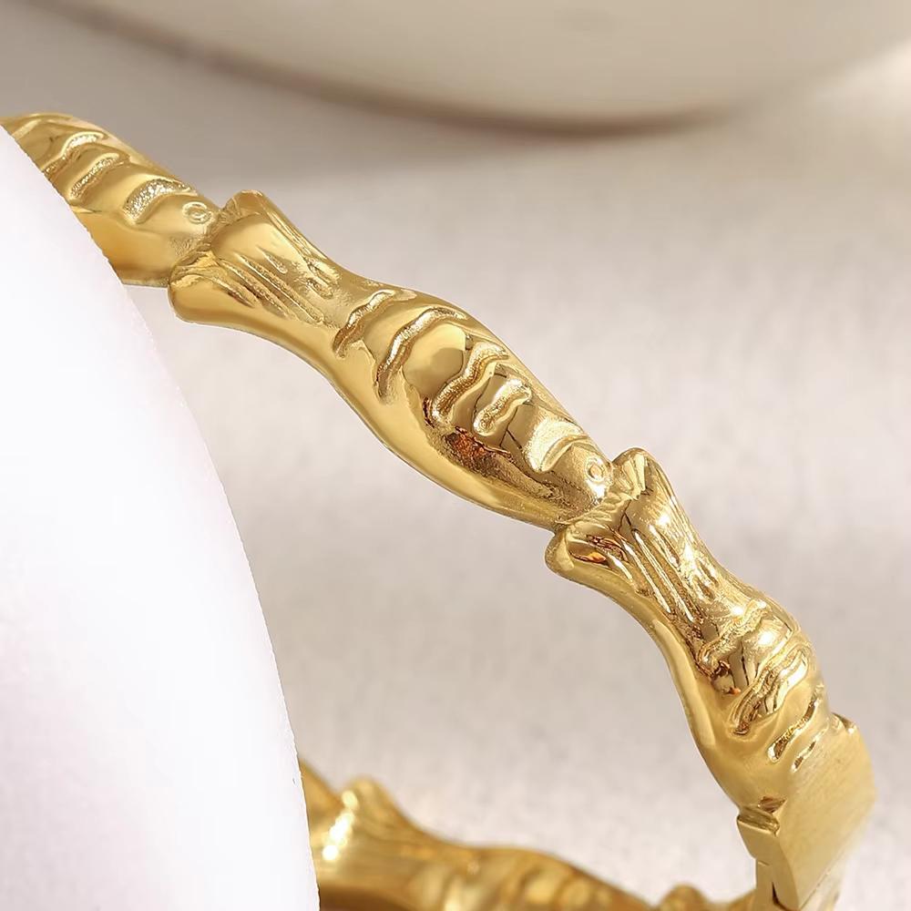 Koi Fish Bracelet Lucky Goldfish Design Stainless Steel 18K Gold Plated Handmade Hip Hop Jewelry Niche