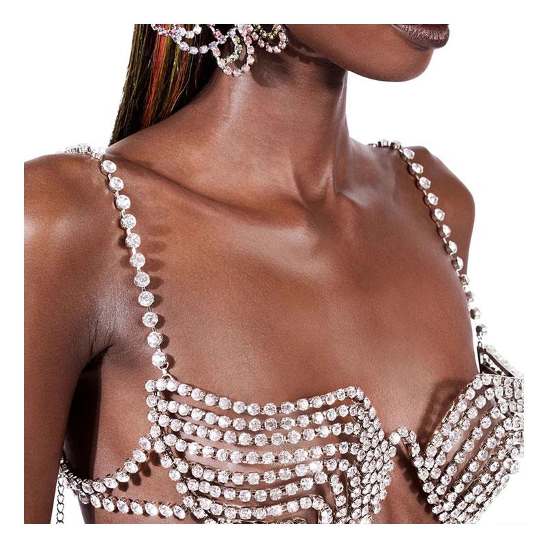 Hot Selling Geometric Breast Chain Personality Curve Diamond Bra Bikini Body Chain Body Chain