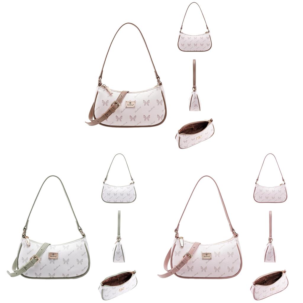 Womens Fashion Shoulder Bag With Butterfly Print Pu Material For Daily Use