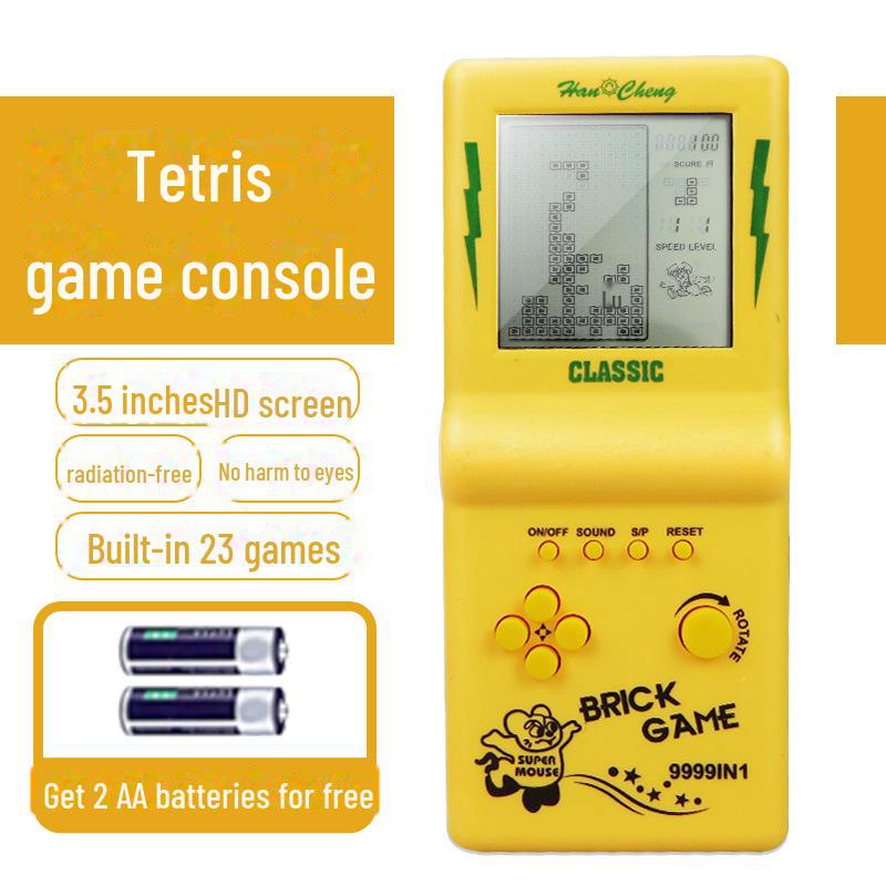 "Classic Large-Screen Retro Tetris Handheld Game Console for Kids"