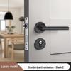 Universal Magnetic Black Bedroom Door Handle Lock - Silent, Solid Wood Design