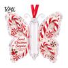 Acrylic Hanging Money Capsule Christmas Holder Ornament, Cash Decor with Vintage Tree Decoration Slot Butterfly Print, Holiday Party Supplies