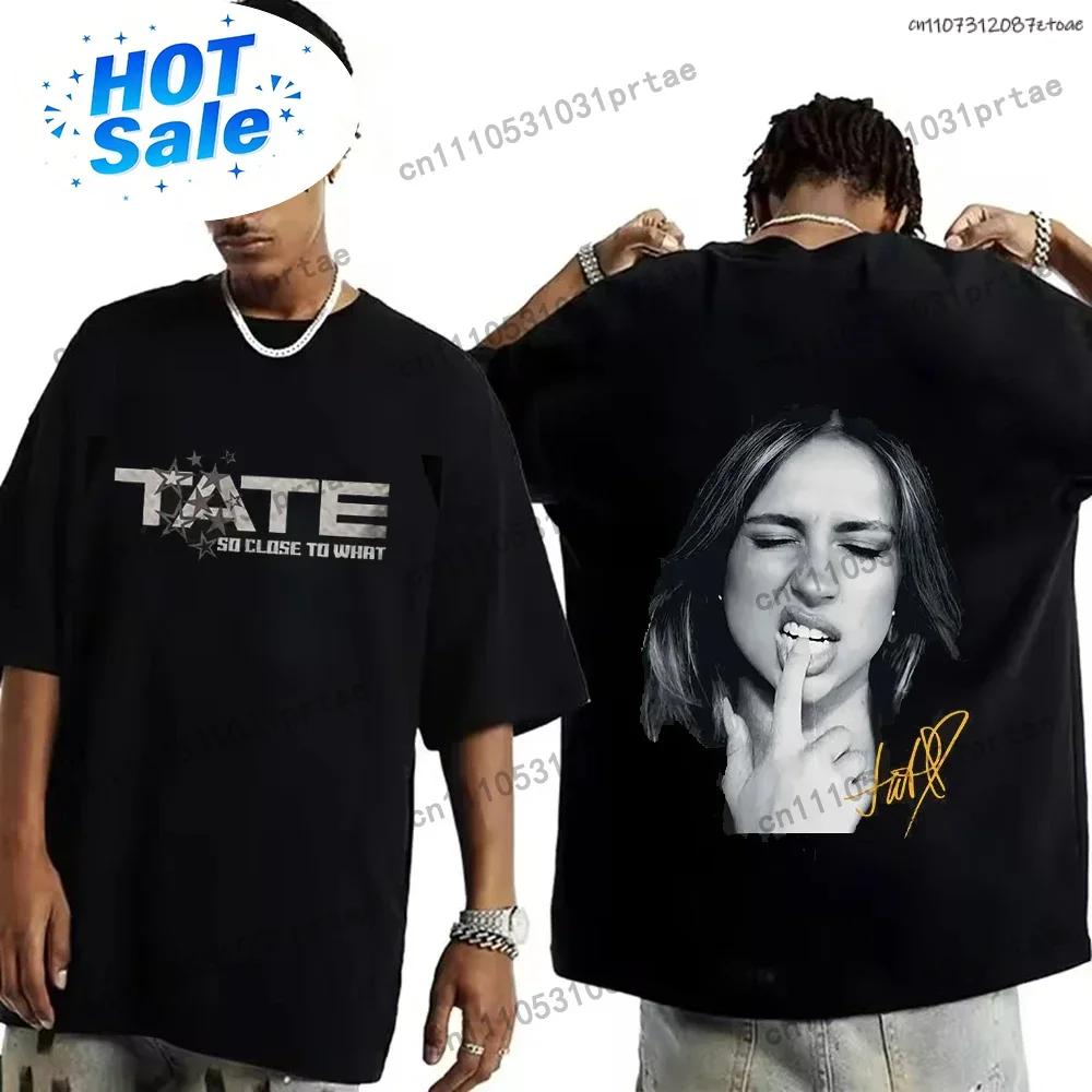 2026 Singer Tate Mcrae T8 Music T Shirts Unisexs Wounisex Vintage Tshirt Summer Oversized Short Sleeve Tee Tops For Fans Gift Black