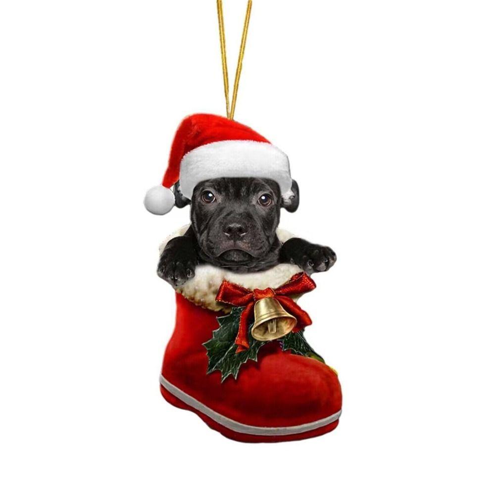 2D Christmas Tree Ornaments Cartoon Cartoon Dog Car Pendant Puppy Acrylic Pendant  Window