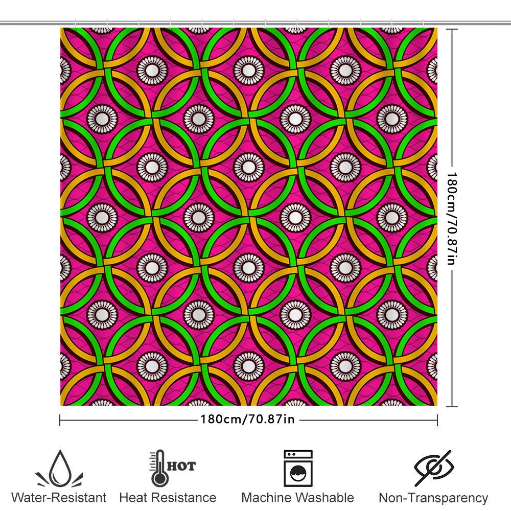 Vibrant Pink Green Yellow Waterproof Shower Curtain Decorative Bathroom Decor Bath Mat Rug Set Modern Home Decorations Customiza