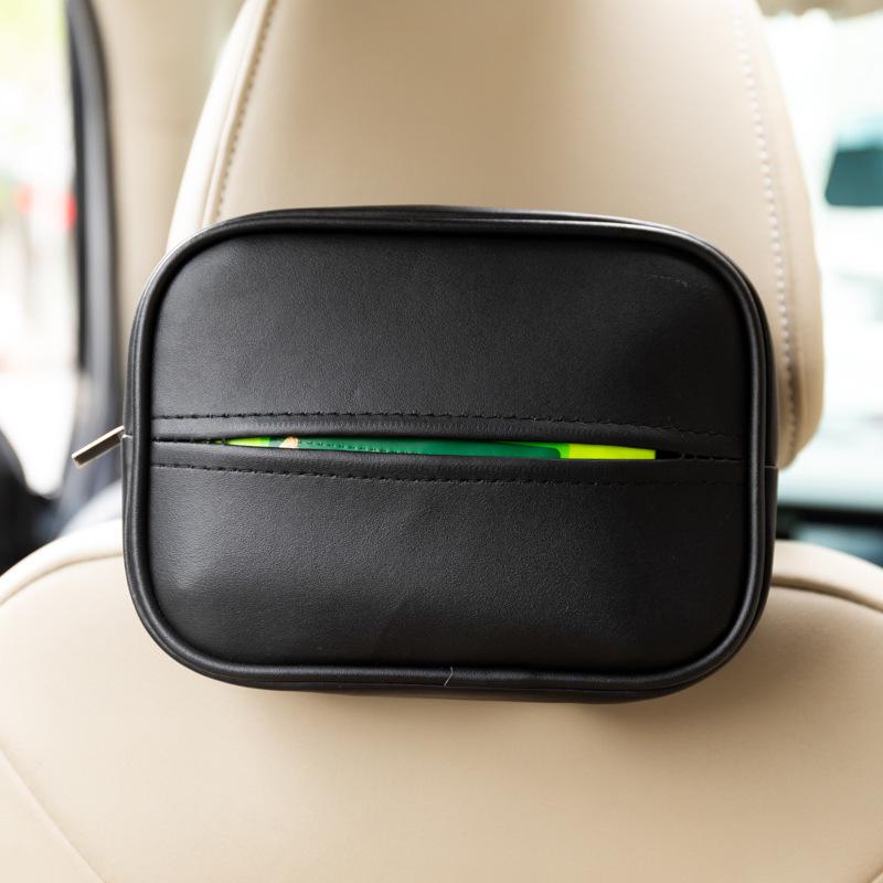Hängende Leder-Auto-Taschentuchbox mit Kordelzug für alle Jahreszeiten