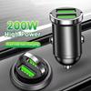 100/200W Dual USB Car Charger 100W Mini USB C Car Phone Charger QC3 Fast Charging Adapter for IPhone Xiaomi Huawei Samsung