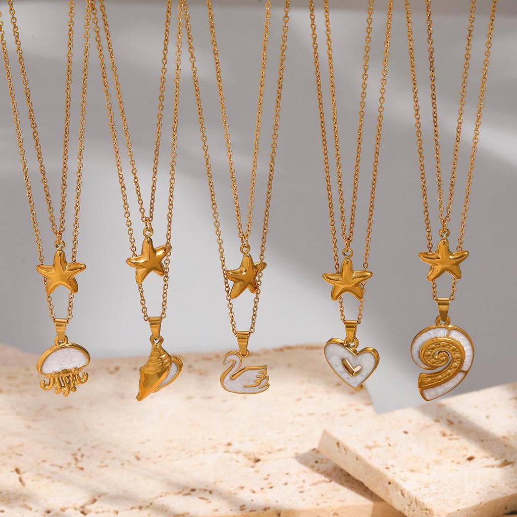 Ocean-Style Light Luxury Titanium Steel Starfish Necklace
