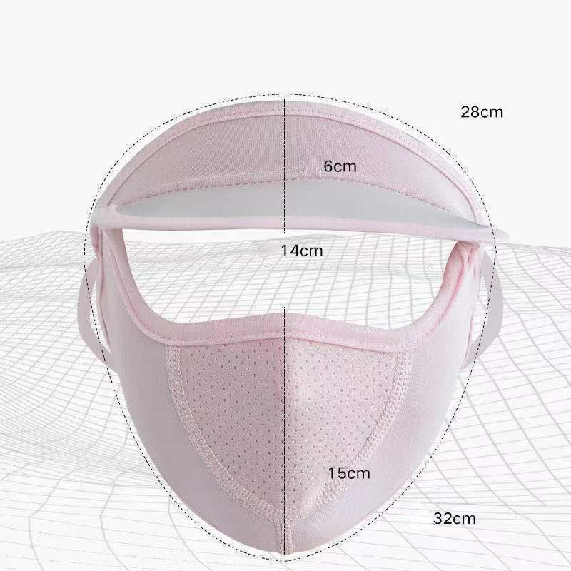 Prodyšná ledová hedvábná pleťová maska ​​Tenká venkovní opalovací UV ochranná maska ​​pro ženy