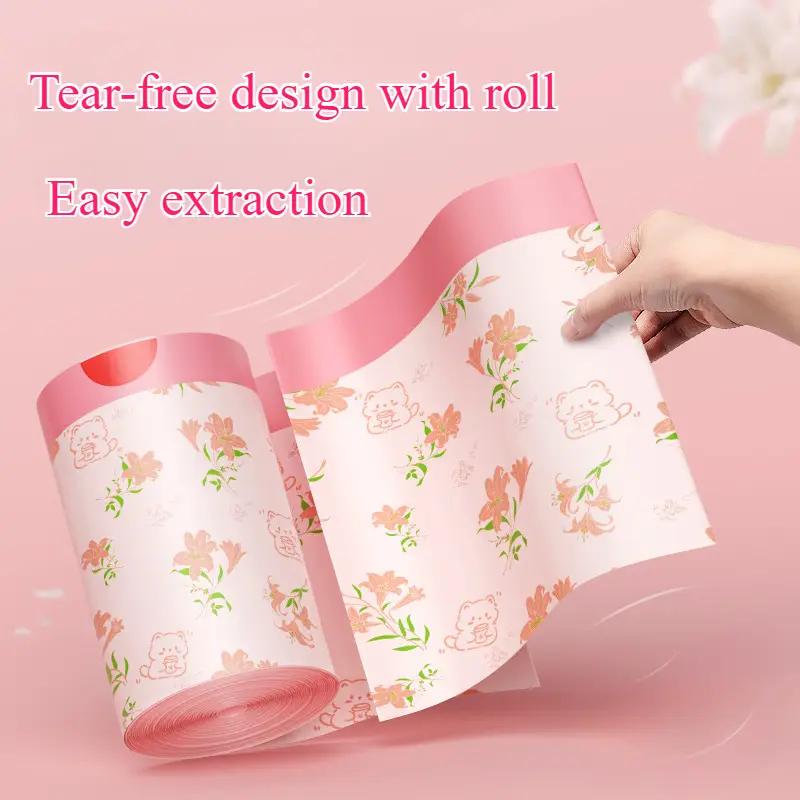 Lily Scented Garbage Bag Drawstring Thickened Extra Thick Unbreakable Scented Plastic Bag Household Portable Cleaning Bag