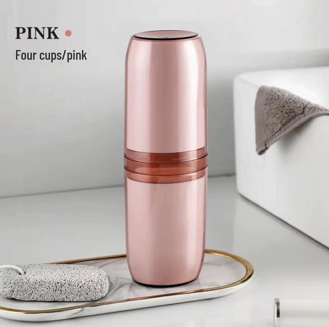 4-in-1 Portable Travel Dental Kit: Mouthwash & Toothbrush Cup with Storage for Business Trips Travel Cup