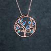 Korean Style Rose Gold Lucky Tree Life Tree Round Pendant Versatile Necklace