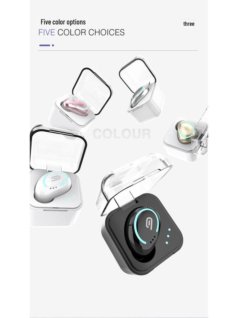 B8 Mini Invisible TWS Noise-Cancelling Bluetooth Earbuds with Charging Case