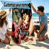Custom Name Personalized Betty Boop Print Beach Towel, for Trip Camping Beach Party Home Decor, Birthday Gift for Family & Friends