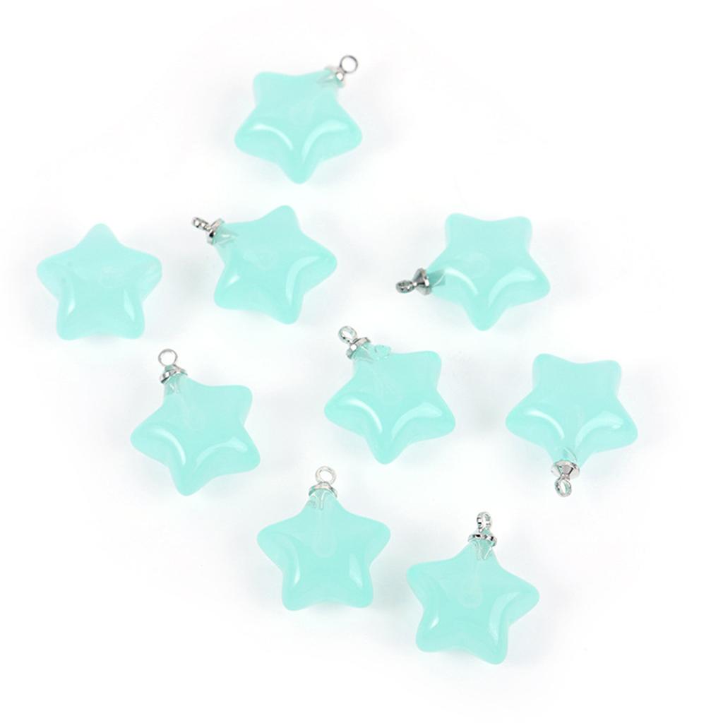 TX32 10pcs 17x10mm Candy Color Acrylic Star Charms Simple Pendant Handmade Jewelry Making Diy Bracelet Necklace Accessories