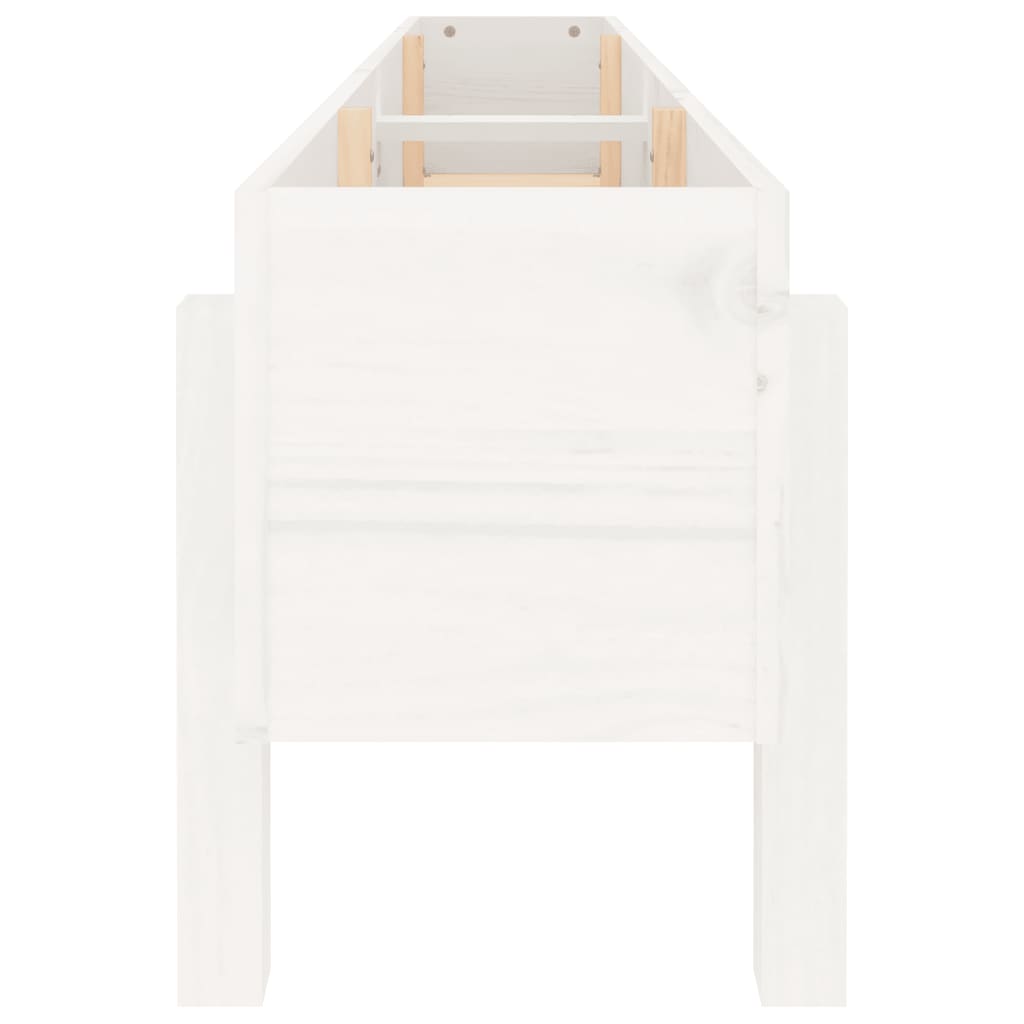 Raised Bed White 160 X 30 X 38 Cm Solid Pine Wood
