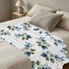 Floral Plant Flannel Throw Blanket Soft Cozy Warm Trimmed Edge, Home Sofa Cover, Halloween Christmas Decorative Blanket for Leisure Use