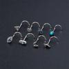 3PCS Pink Crystal Bend Nose Piercing Stud Set Spider Nose Ring Bulk Twist Butterfly Nose Rings And Studs Pack Piercing Nariz Lot