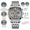 Chenxi Men's Quartz Watch Luminous Chronograph Calendar Waterproof Stainless Steel Strap Business Casual Men Watches