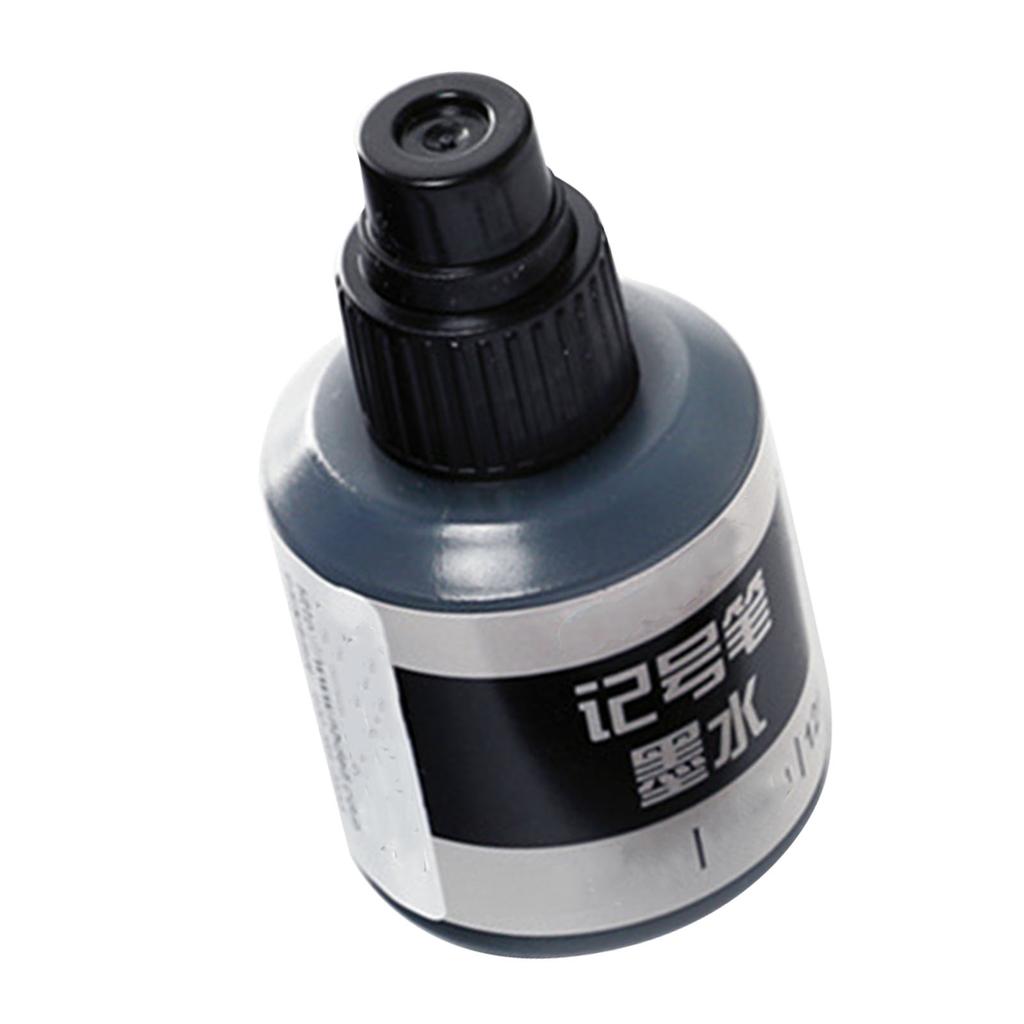 Marker Ink Waterproof Fade Resistant Quick Refilling Oil Marker Refill Ink with Drop Dispensing System 12ml Black