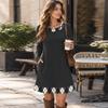 Women's Fashion Vertical Striped Knit Long Sleeve Dress for Casual Everyday Wear