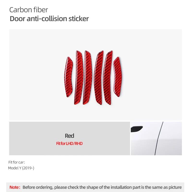 Carbon Fiber For Tesla Model Y 2019- 2025 Juniper Car Door Anti Collision Trim Protect Sticker Decoration Tuning Accessories