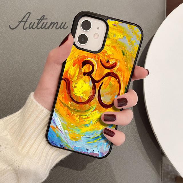 Yoga Aum Om Symbol Handyhülle für iPhone 11 12 13 14 Pro Max mini X XR XS SE 2020 6S 7 8 Plus Samsung Galaxy S21 S22 Hülle