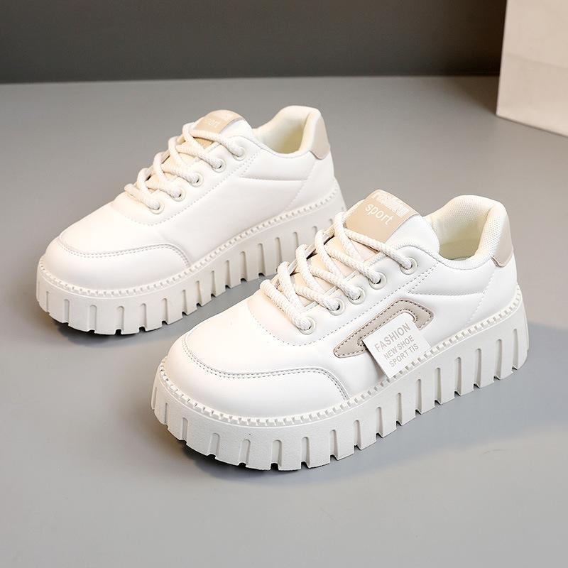 

[Customized] YB9016 new 2025 spring and summer leisure heightening muffin bottom street shot leather round head Korean version tide 35