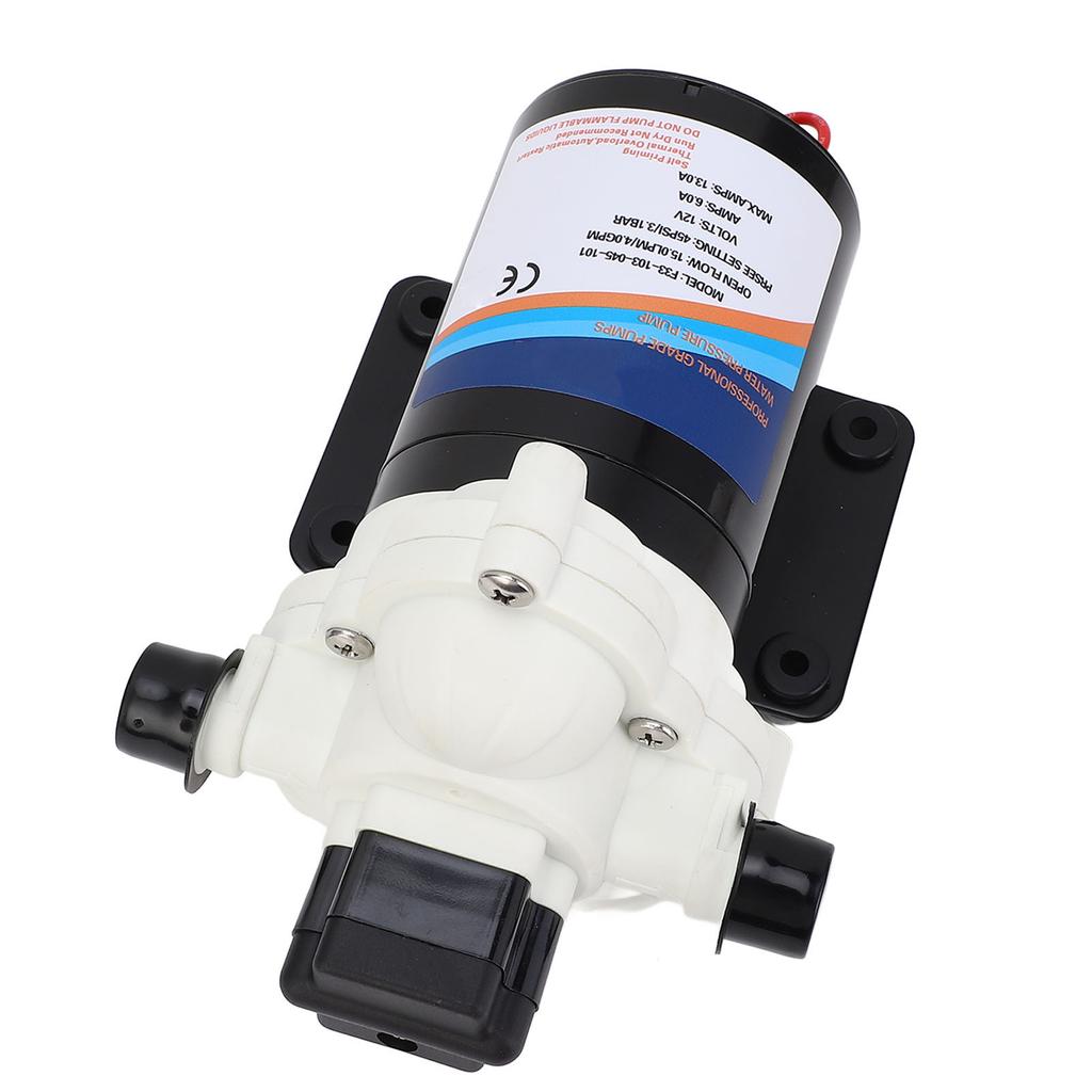 RV Fresh Water Pump 12V DC 4.0 GPM 45 PSI Self Priming Diaphragm Water Pump for RV Marine Yacht Caravan
