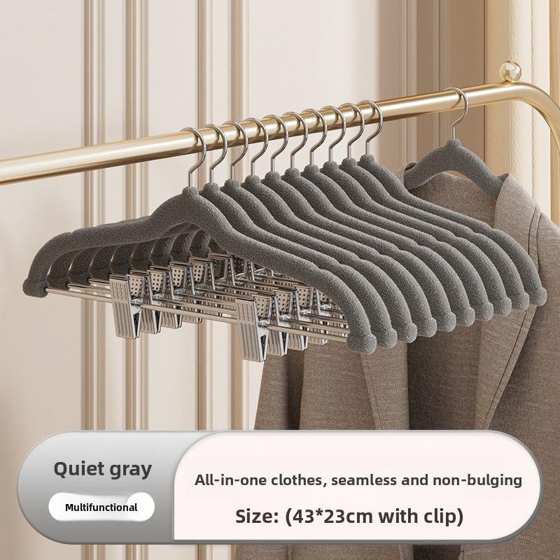 Home Balcony Non-marking Non-slip with Clip 2 In 1 Coat Hanger