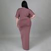 Fashion Plus Size Women's Sexy Nightclub Irregular Split V-Neck Dress