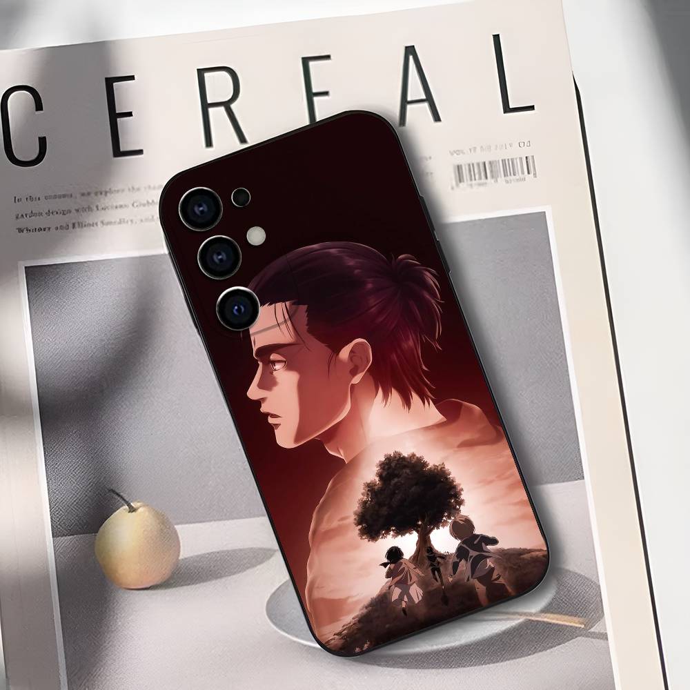 E-Eren Yeager A-Attack On T-Titans Phone Case For Samsung S25,S24,S21,S22,S23,S30,Ultra,S20,Plus,Fe,Lite,Soft Black Cover