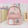 Student Simple Backpack With Transparent Compartments And Badges Pendant